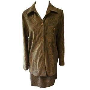 W.L. Sportswear New York Womens Sz 6 Dress Blazer Skirt Animal Print Career Y2K